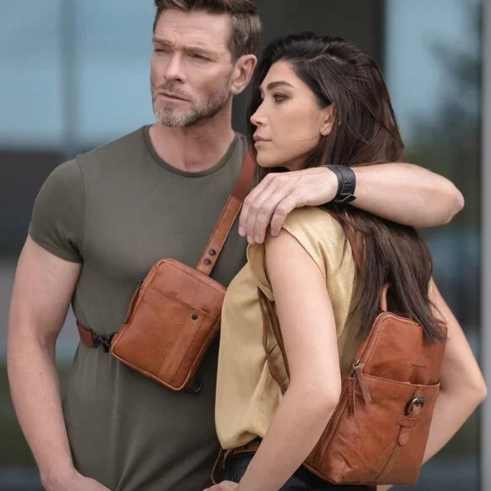 Spikes and Sparrow Texas Leather Backpack in Brandy Cognac - Picture 13 of 14